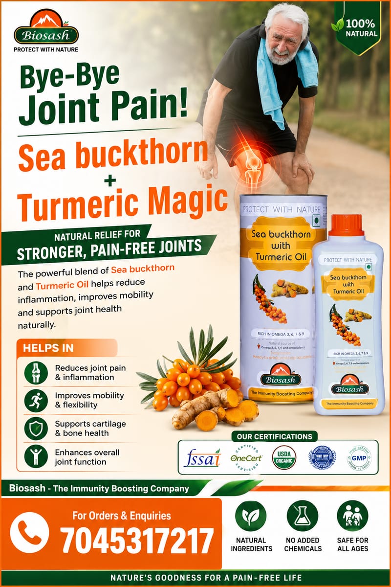 Sea buckthorn and turmeric supplement advert